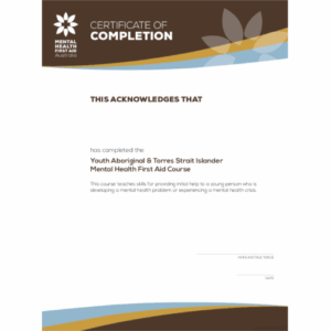 Youth AMHFA Completion Certificate